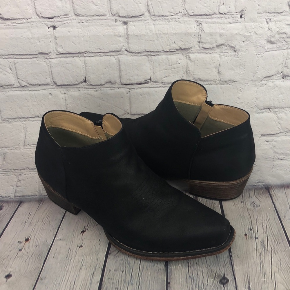 Roper Black Western Cowgirl square toe ankle boots size 10